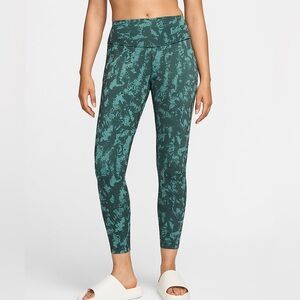 Nike One Women's High-Waisted 7/8 Printed Green/Blk Leggings~Dri-Fit~XS~NWT~$70